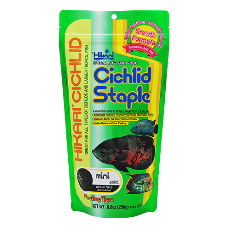 Cichlid Staple Экономичный ежедневный полноценный корм для Цихлид и крупных тропических рыб 57g