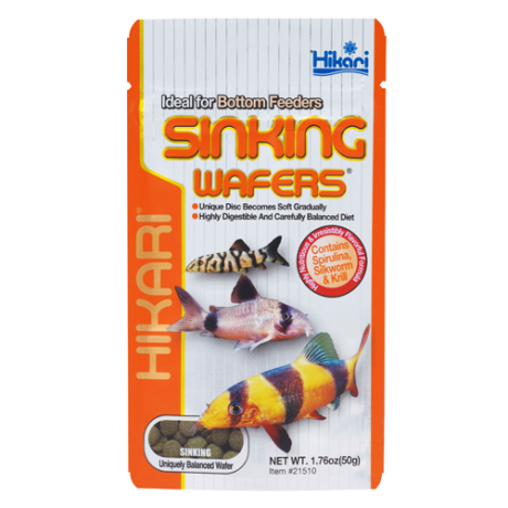Hikari Sinking Wafers полноценный корм для сомов и других донных рыб 25g