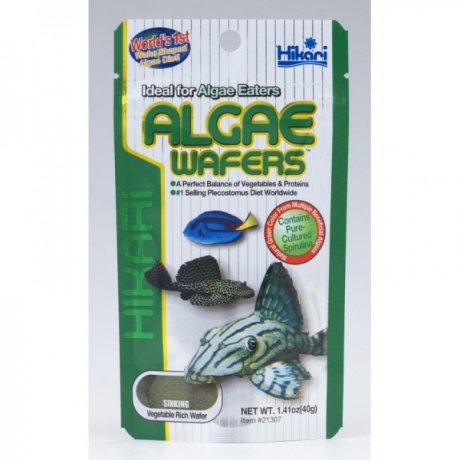 Hikari Tropical Algae Wafers täistoit taimtoidulistele sägadele (Plecostomus) ja teistele taimtoidulistele kaladele 82g