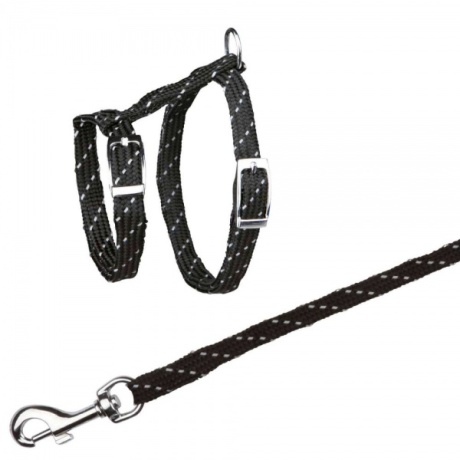 Rakmed kassipoegadele koos rihmaga, helkur, nailon, 18-35 cm/10 mm, 1,30 m