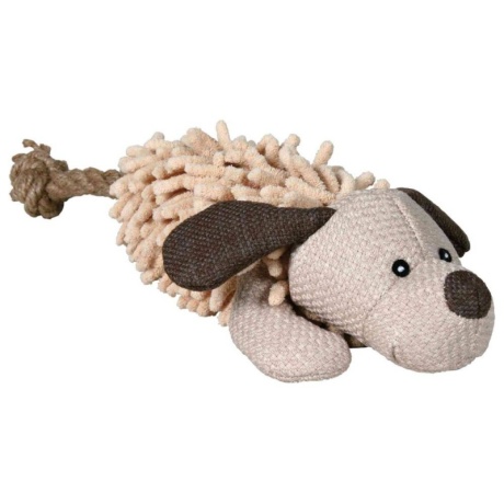 Koera mänguasi Koer köiega, kangas/plüüs 30cm