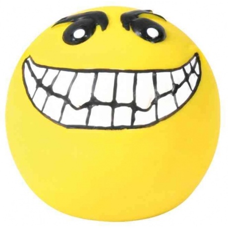 Koera mänguasi Smiley, lateks/polüesterfliis, ø 6 cm