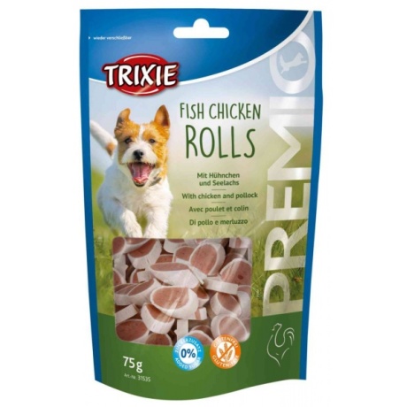 Maiused koertele PREMIO Rullid kala ja kanaga, 75 g