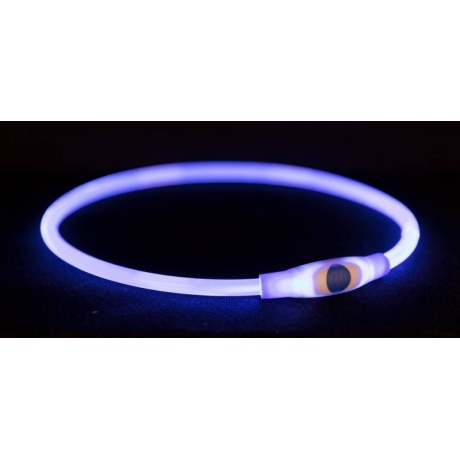 Мигающий ошейник Flash Light ring USB, LXL: 65 см/д 8 мм, синий