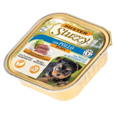 Täistoit (konserv) MISTER STUZZY Koer kutsikate jaoks kanaga, 150 g.