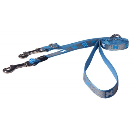 Поводок для щенков Rogz Pupz Reflecto Medium 16 мм, узор Blue Bones