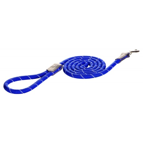 Поводок Rogz Rope Large 12mm 1.8m, синий светоотражающий