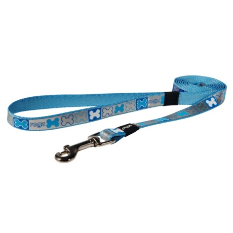 Rogz Pupz Reflecto Medium 16mm kutsikarihm Blue Bones helkurmuster