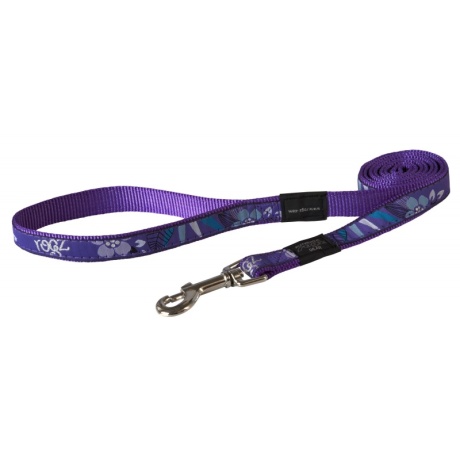 Поводок Rogz Fancy Dress L 20mm Beach Bum, узор Purple Forest