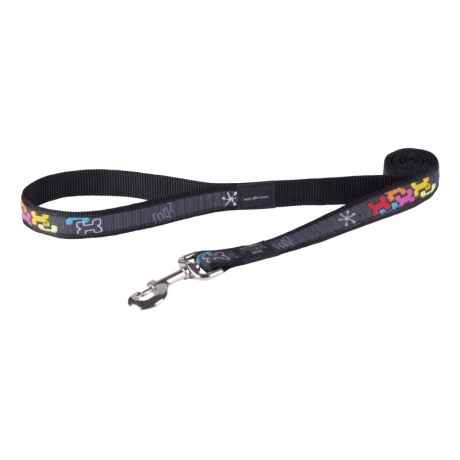 Rogz Fancy Dress XL 25 mm relvastatud jalutusrihm, mitme luu mustriga