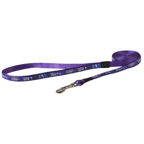 Rogz Fancy Dress Väike 11mm Jellybean Leash, lilla metsamustriga