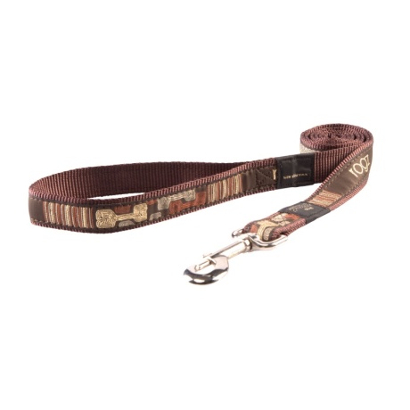 Поводок Rogz Fancy Dress XL 25mm Armed Response, узор Mocha Bone