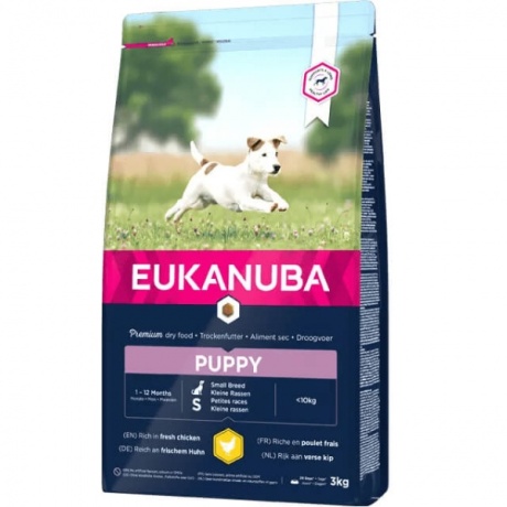 EUKANUBA Kutsikas kanaga väikestele koertele 3 kg