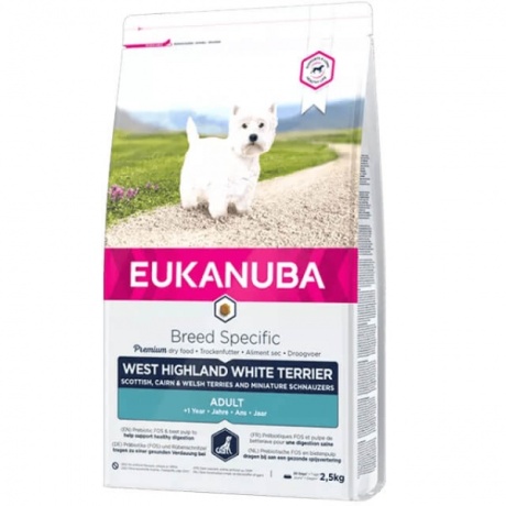 EUKANUBA Täiskasvanud kanaga Lääne-Highlandi valgetele terjeritele 2,5 kg