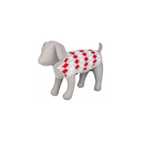Riided koertele "Pullover Pollino" XXS 24cm valge/hall/punane