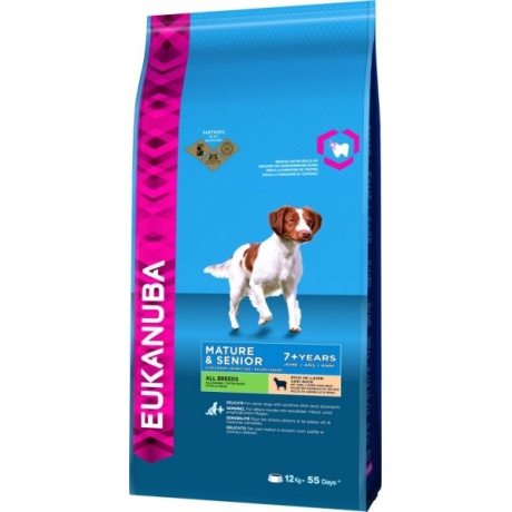 **EUK DOG Senior Sm&Med с бараниной и рисом, 12 кг