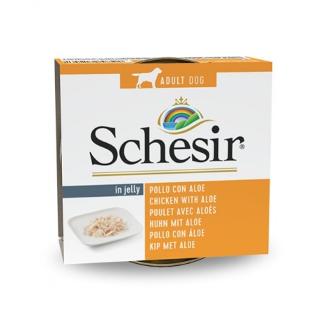 Täistoit (konserv) Schesir koera kana + aaloe 150g
