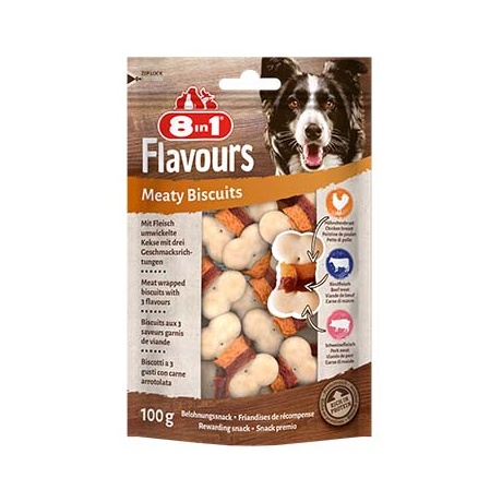 Лакомство для собак 8in1 Flavours Печенье с мясом 100g