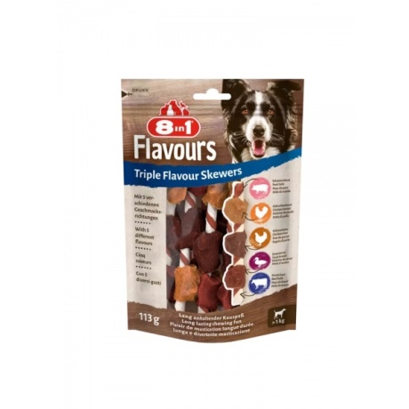Лакомство для собак 8in1 Flavours Шампуры трех вкусов 113g