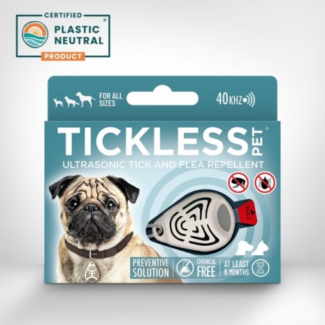 TICKLESS PET Ультразвуковой кулон против клещей и блох, бежевый