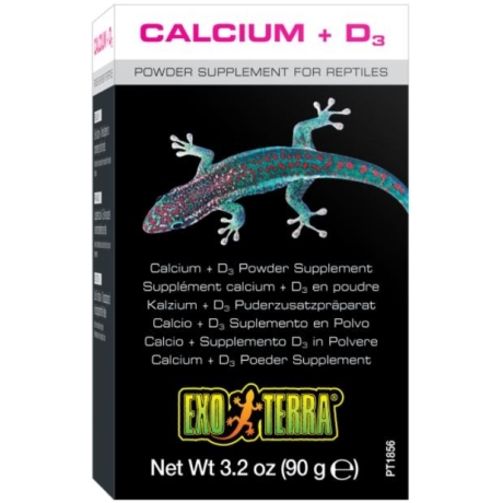 Exo Terra Calcium + D3 - порошкообразный кальций