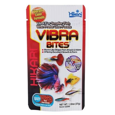 Hikari Vibra Bites Baby 37g корм для тропических рыб предпочитающих живой корм